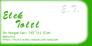 elek toltl business card